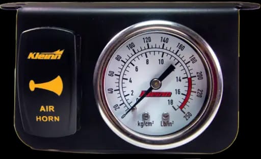 Kleinn Panel Mounted 160 PSI Gauge w/ an Illuminated AMBER Momentary Rocker Switch