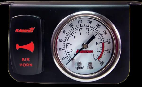Kleinn Panel Mounted 160 PSI Gauge w/ an Illuminated RED Momentary Rocker Switch