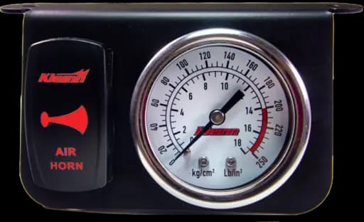 Kleinn Panel Mounted 160 PSI Gauge w/ an Illuminated RED Momentary Rocker Switch