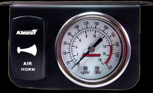 Kleinn Panel Mounted 160 PSI Gauge w/ an Illuminated WHITE Momentary Rocker Switch