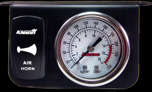 Kleinn Panel Mounted 160 PSI Gauge w/ an Illuminated WHITE Momentary Rocker Switch