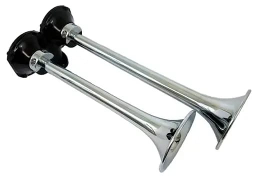 Kleinn Chrome Roof Mount Dual Horn/ 13.5In/11.5In - Chrome-Plated Spun Copper