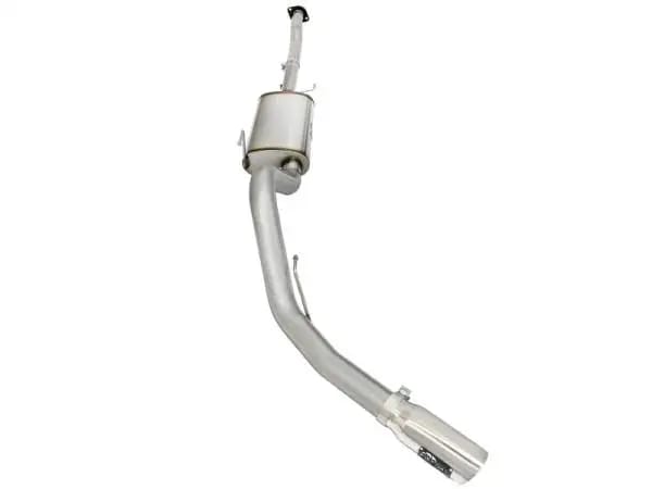 aFe MACHForce XP Exhaust 3in-3.5in SS Single Side Ext CB w/ Polished Tips 15 Ford F150 V8 5.0L CC/SB thumbnail 3