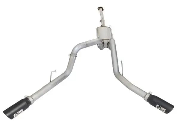 aFe MACHForce XP Exhaust 3in SS Dual Side Exit CB w/ Black Tips 2015 Ford F150 5.0L V8 CC/SB EC/LB thumbnail 3