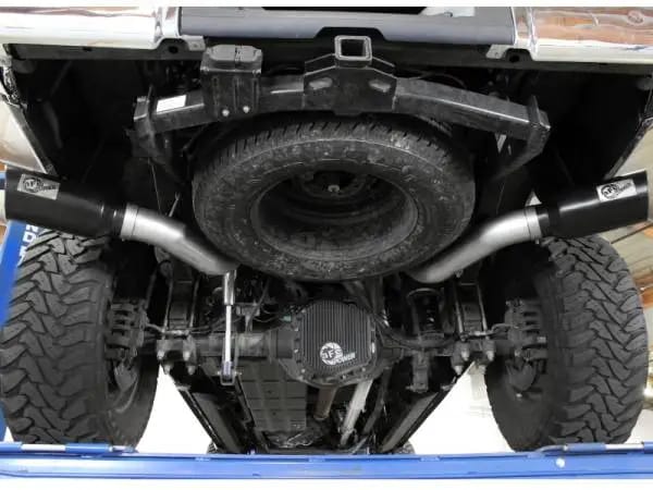 aFe Large Bore-HD 4in 409 Stainless Steel DPF-Back Exhaust w/Black Tip 15-16 Ford Diesel V8 Trucks thumbnail 3