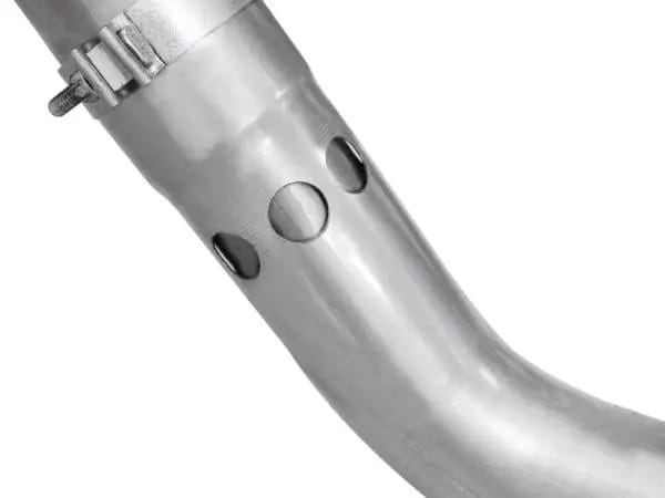 aFe Large Bore-HD 4in 409 Stainless Steel DPF-Back Exhaust w/Polished Tips 15-16 Ford Diesel Truck thumbnail 4
