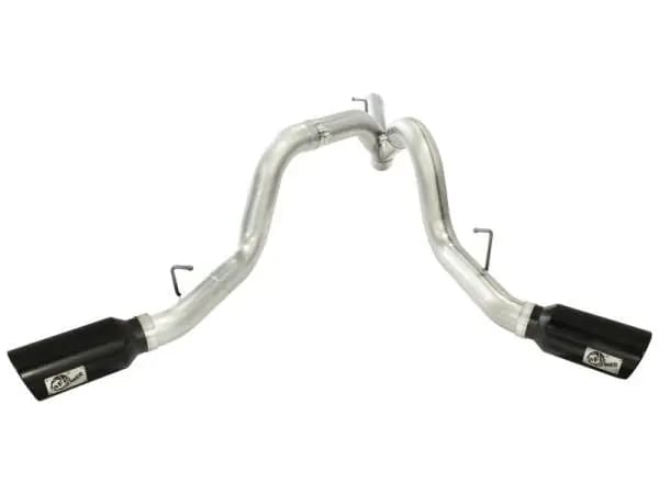 aFe MachForce XP Exhaust 4inch DP-Back All SS 2011-14 GM Diesel Trucks V8-6.6L LML Black Tips thumbnail 3
