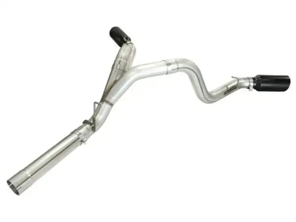 aFe MachForce XP Exhaust 4inch DP-Back All SS 2011-14 GM Diesel Trucks V8-6.6L LML Black Tips thumbnail 4