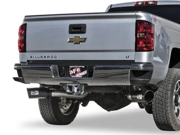 aFe LARGE Bore HD 4in Dual DPF-Back SS Exhaust w/Black Tip 16-17 GM Diesel Truck V8-6.6L (td) LML thumbnail 4