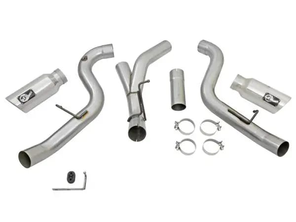 aFe LARGE Bore HD 4in Dual DPF-Back SS Exhaust w/Polished Tip 16-17 GM Diesel Truck V8-6.6L (td) LML thumbnail 7