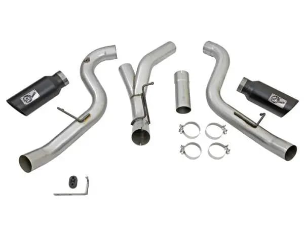 aFe LARGE Bore HD 4in Dual DPF-Back SS Exhaust w/Black Tip 16-17 GM Diesel Truck V8-6.6L (td) LML thumbnail 7