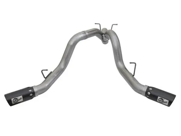 aFe LARGE BORE-HD 4in 409-SS DPF-Back Exhaust w/Dual Black Tips 2017 GM Duramax V8-6.6L (td) L5P thumbnail 2