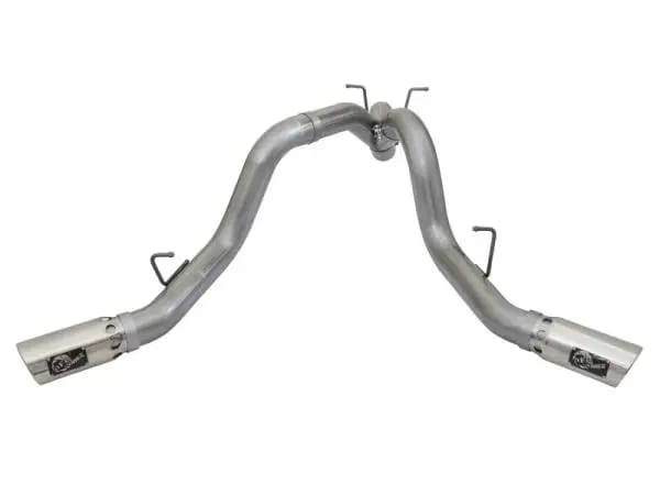 aFe Large Bore-HD 4in 409-SS DPF-Back Exhaust w/Dual Polished Tips 2017 GM Duramax V8-6.6L (td) L5P thumbnail 2