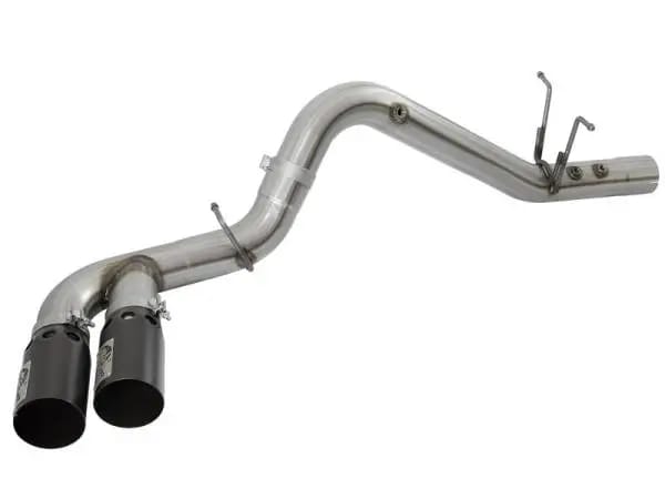aFe Victory Series 4in 409-SS DPF-Back Exhaust w/ Dual Black Tips 2017 GM Duramax V8-6.6L(td) L5P thumbnail 2