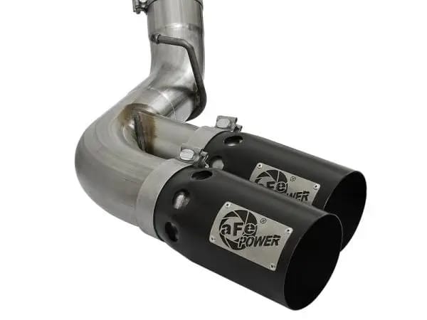 aFe Victory Series 4in 409-SS DPF-Back Exhaust w/ Dual Black Tips 2017 GM Duramax V8-6.6L(td) L5P thumbnail 4