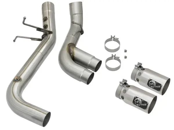 aFe Victory Series 4in 409-SS DPF-Back Exhaust w/ Dual Polished Tips 2017 GM Duramax V8-6.6L(td) L5P thumbnail 7