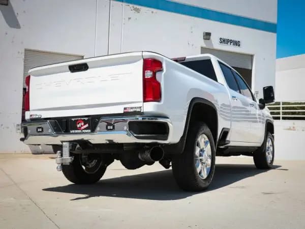 aFe Large Bore-HD 5 IN 409 SS DPF-Back Exhaust System w/Black Tip 20-21 GM Truck V8-6.6L thumbnail 2