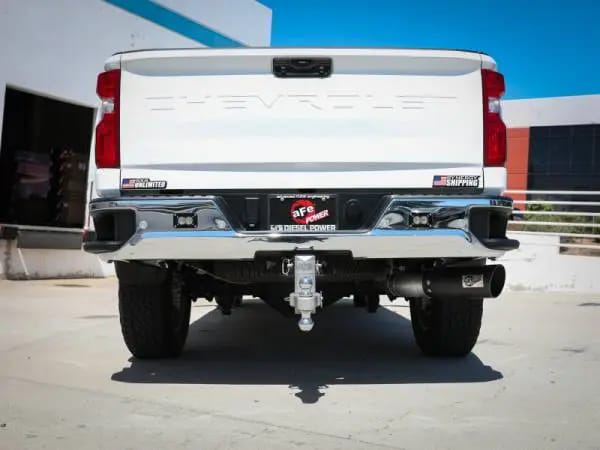 aFe Large Bore-HD 5 IN 409 SS DPF-Back Exhaust System w/Black Tip 20-21 GM Truck V8-6.6L thumbnail 3