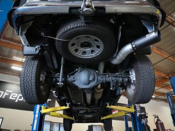 aFe Large Bore-HD 5 IN 409 SS DPF-Back Exhaust System w/Black Tip 20-21 GM Truck V8-6.6L thumbnail 4