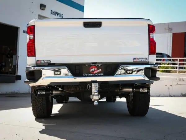aFe Large Bore-HD 4in 409SS DPF-Back Exhaust System w/Black Tip 20 GM Diesel Trucks V8-6.6L (td) L5P thumbnail 3