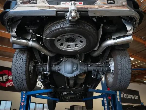 aFe Large Bore-HD 4in 409SS DPF-Back Exhaust System w/Polished Tips 20 GM Diesel Trucks V8-6.6L thumbnail 4