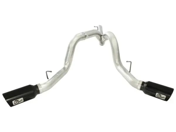 aFe MACHForce XP Exhaust Aluminized Dual Split DPF Back 11-15 GM Diesel Truck V8-6.6L (td) (BLK tip) thumbnail 3