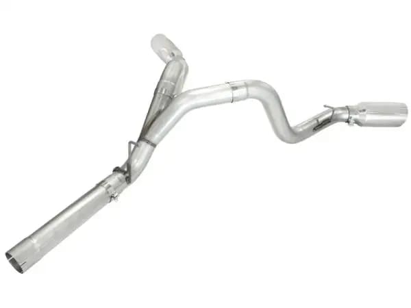 aFe MACHForce XP Exhaust Aluminized Dual Split DPF Back 11-15 GM Diesel Truck V8-6.6L (td) (pol tip) thumbnail 4
