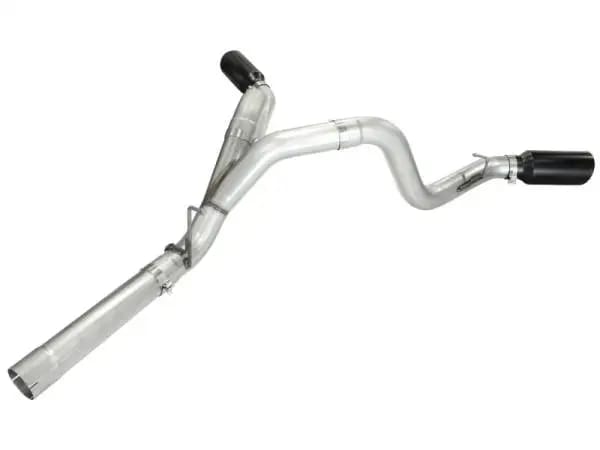 aFe MACHForce XP Exhaust Aluminized Dual Split DPF Back 11-15 GM Diesel Truck V8-6.6L (td) (BLK tip) thumbnail 4