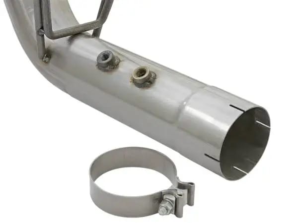 aFe ATLAS 4in DPF-Back Alum Steel Exhaust System w/Dual Exit Polished Tip 2017 GM Duramax 6.6L (td) thumbnail 5