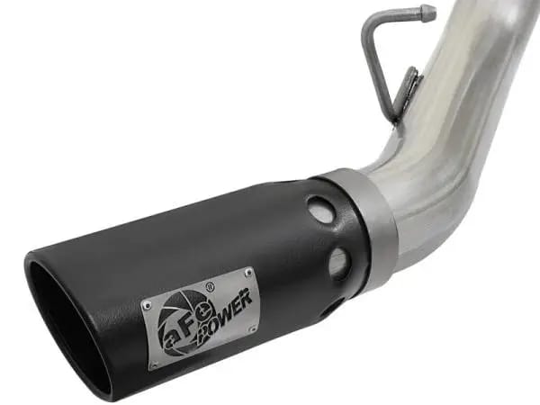 aFe ATLAS 4in DPF-Back Alum Steel Exhaust System w/Dual Exit Black Tip 2017 GM Duramax 6.6L (td) thumbnail 4