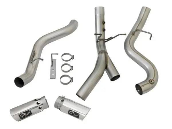 aFe ATLAS 4in DPF-Back Alum Steel Exhaust System w/Dual Exit Polished Tip 2017 GM Duramax 6.6L (td) thumbnail 6