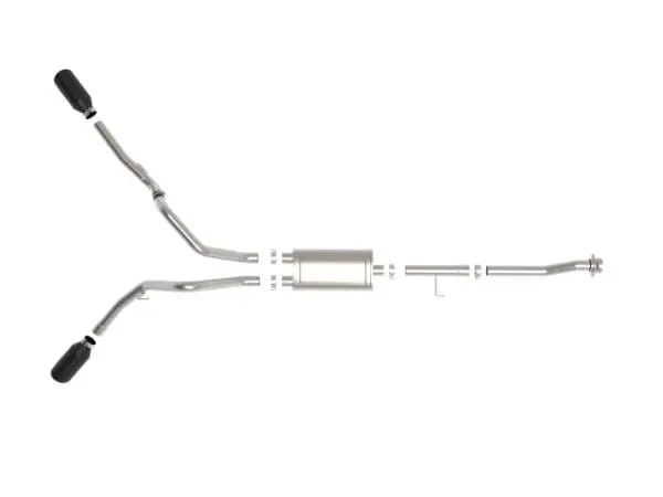 aFe Vulcan 3in 304 SS Cat-Back Exhaust 2021 Ford F-150 V6 2.7L/3.5L (tt)/V8 5.0L w/ Black Tips thumbnail 7