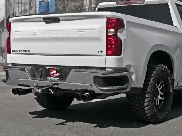 aFe Gemini XV 3in 304 SS Cat-Back Exhaust w/ Cutout 19-21 GM Silverado/Sierra 1500 V8- w/ Black Tips thumbnail 6