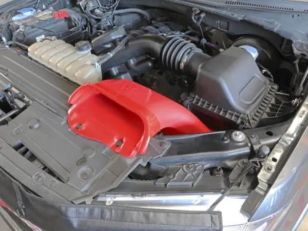 aFe Rapid Induction Dynamic Air Scoop 2021+ Ford F-150V6/V8 - Red thumbnail 3