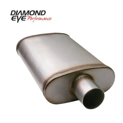 Diamond Eye Muffler 3-1/2in SGL IN/SGL OUT 22in BODY 28in OVERALL OVAL