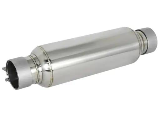 aFe MACH Force-Xp Resonator 2-1/2 IN Inlet/Outlet x 4 IN Dia. x 12 IN Body x 15 IN Overall Length