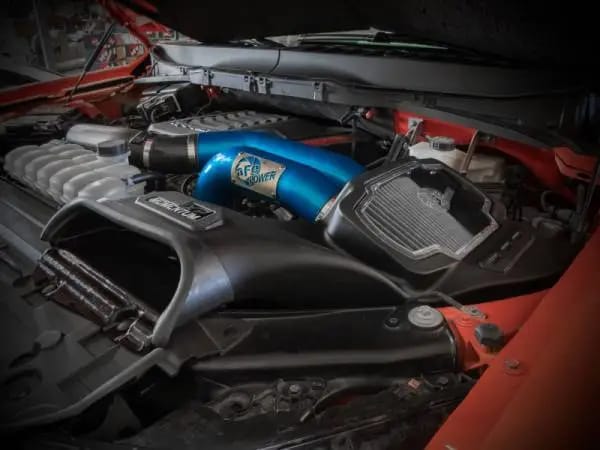 aFe 21-22 Ford F-150 Raptor V6-3.5L(tt) Momentum XP Cold Air Intake System Blue w/ Pro Dry S Filter thumbnail 3