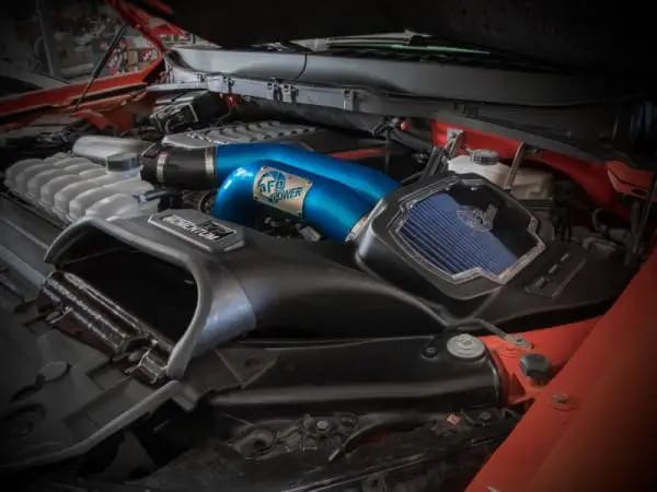aFe 21-22 Ford F-150 Raptor V6-3.5L(tt) Momentum XP Cold Air Intake System - Blue w/ Pro 5R Filter thumbnail 3