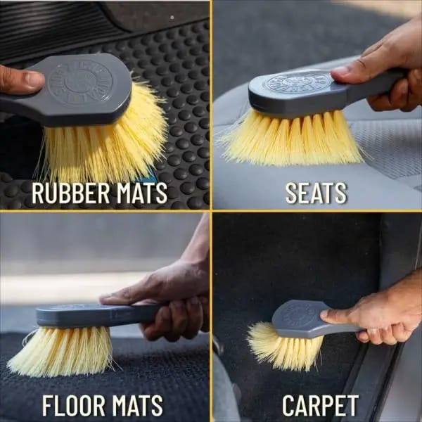 Chemical Guys Stiffy Brush For Carpets & Durable Surfaces - Yellow thumbnail 6