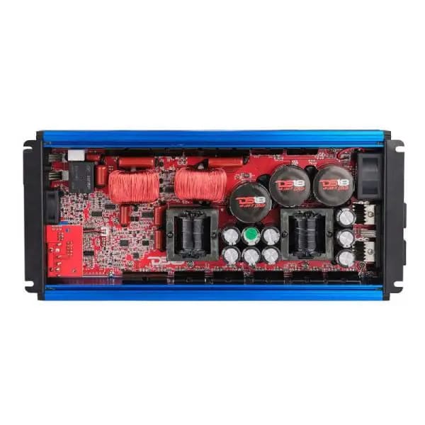 DS18 1-Channel Amp Class D Full-Range Monoblock 5000 Watts RMS/1ohm DPIV1/0 Terminals Included Blue thumbnail 2