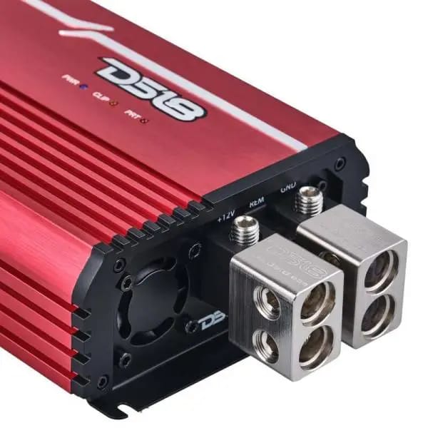 DS18 1-Channel Amp Class D Full-Range Monoblock 5000 Watts RMS/1ohm DPIV1/0 Terminals Included Red thumbnail 2
