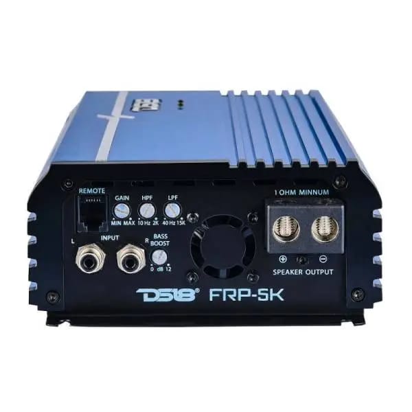 DS18 1-Channel Amp Class D Full-Range Monoblock 5000 Watts RMS/1ohm DPIV1/0 Terminals Included Blue thumbnail 3