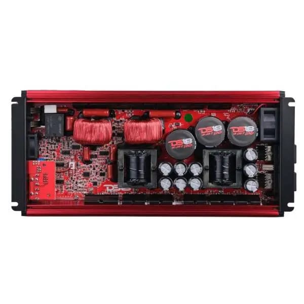 DS18 1-Channel Amp Class D Full-Range Monoblock 5000 Watts RMS/1ohm DPIV1/0 Terminals Included Red thumbnail 4