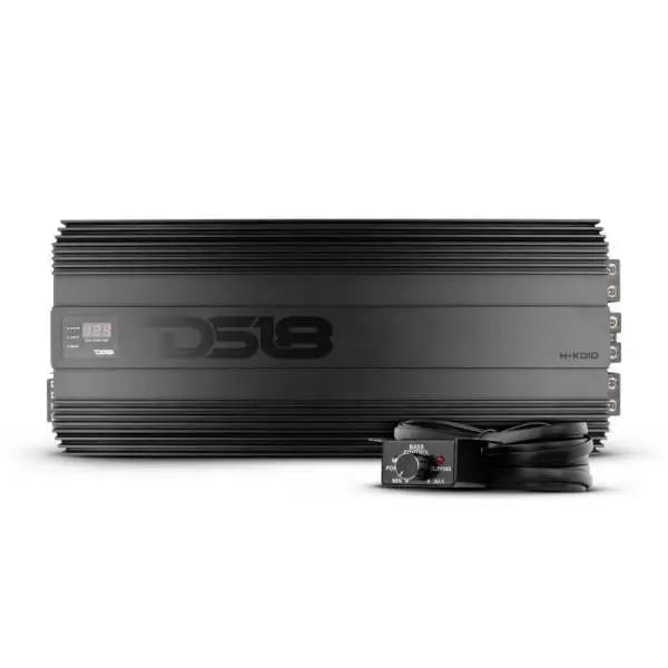 DS18 1-Chnl Amp 18000 Burst/0.67ohm 10000/1ohm 5800/2ohm 3500/4ohm Watts RMS w/ Voltmeter Black