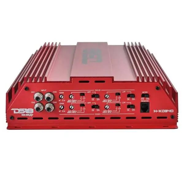 DS18 4-Channel Amp 2x 1000/4ohm Bridge 4 x 550/2ohm 4 x 300/4ohm Watts RMS Red thumbnail 5