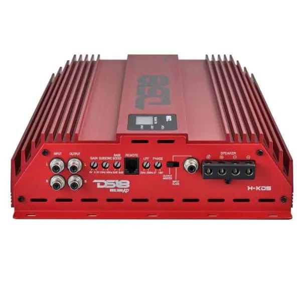 DS18 1-Channel Amp 9200 Burst/0.5ohm 5000/1ohm 3500/2ohm 2200/4ohm Watts RMS w/ Voltmeter Red thumbnail 2