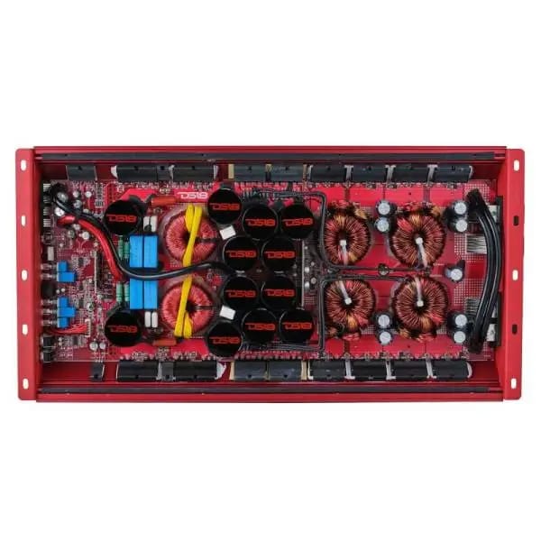DS18 1-Channel Amp 15000 Burst/0.5ohm 8000/1ohm 4800/2ohm 2500/4ohm Watts RMS w/ Voltmeter Red thumbnail 2