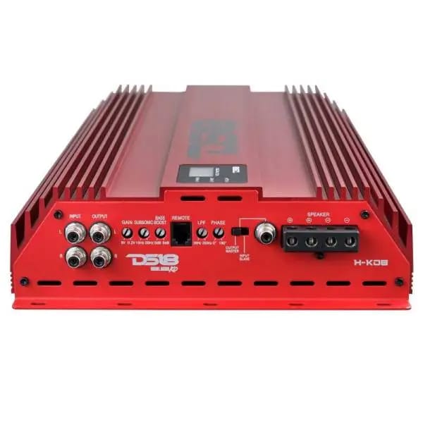 DS18 1-Channel Amp 15000 Burst/0.5ohm 8000/1ohm 4800/2ohm 2500/4ohm Watts RMS w/ Voltmeter Red thumbnail 4
