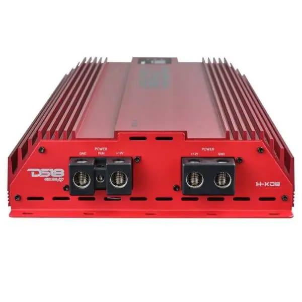 DS18 1-Channel Amp 15000 Burst/0.5ohm 8000/1ohm 4800/2ohm 2500/4ohm Watts RMS w/ Voltmeter Red thumbnail 5