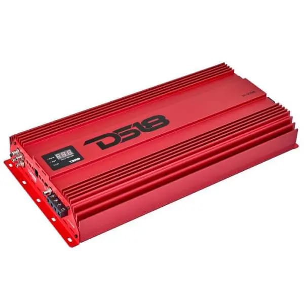 DS18 1-Channel Amp 15000 Burst/0.5ohm 8000/1ohm 4800/2ohm 2500/4ohm Watts RMS w/ Voltmeter Red thumbnail 6